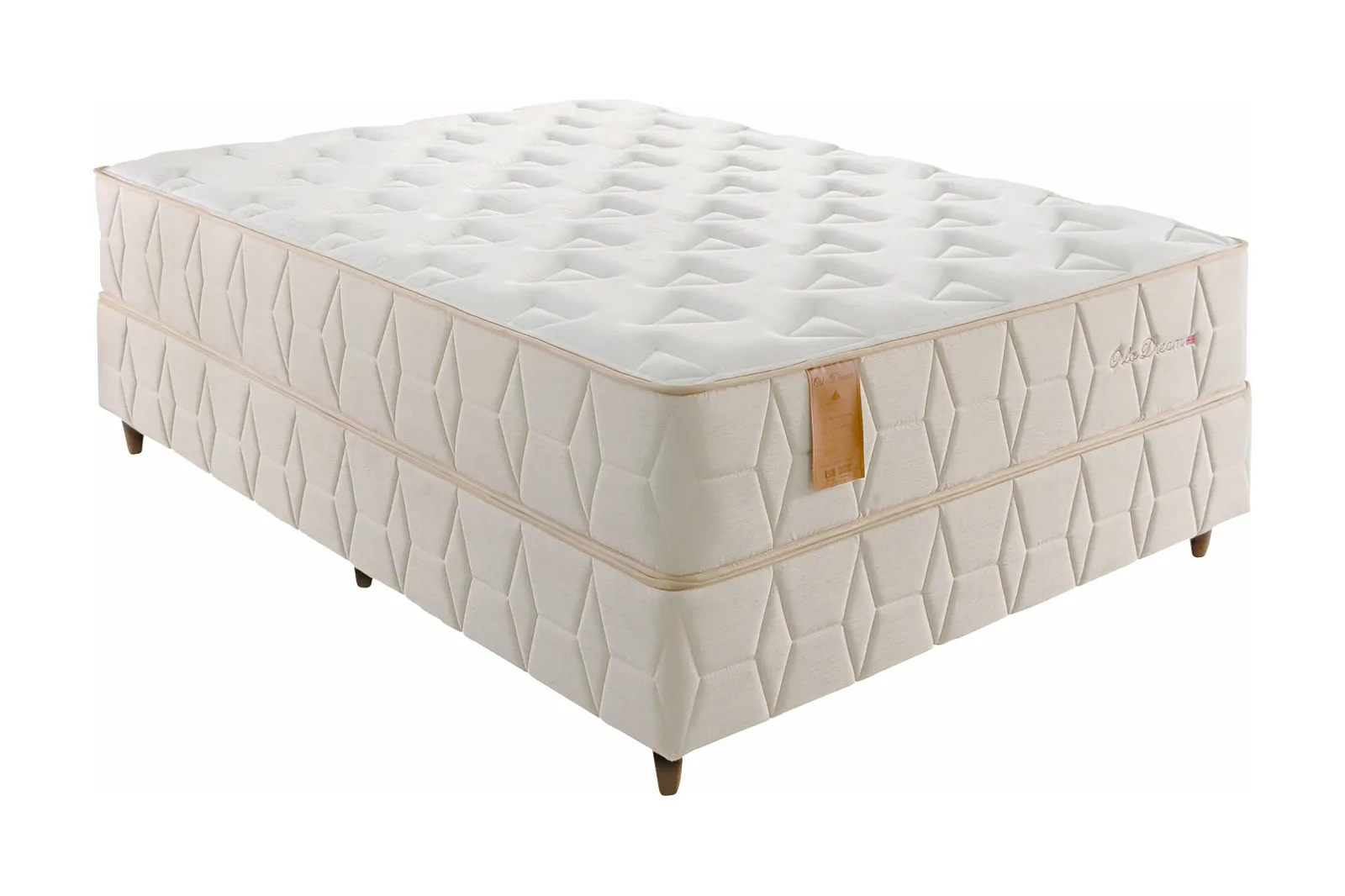 Conjunto com colchão Oslo Dream bege-claro e box no mesmo tecido