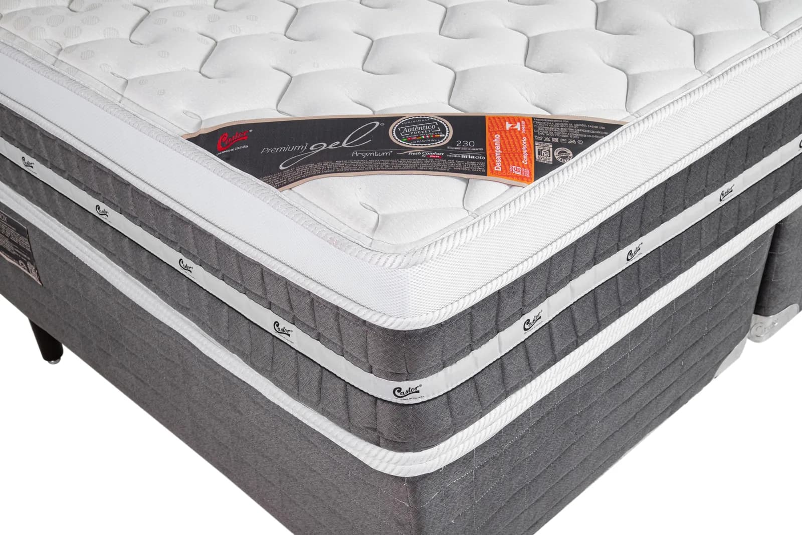 Canto do Premium Gel Pocket com a etiqueta do gel