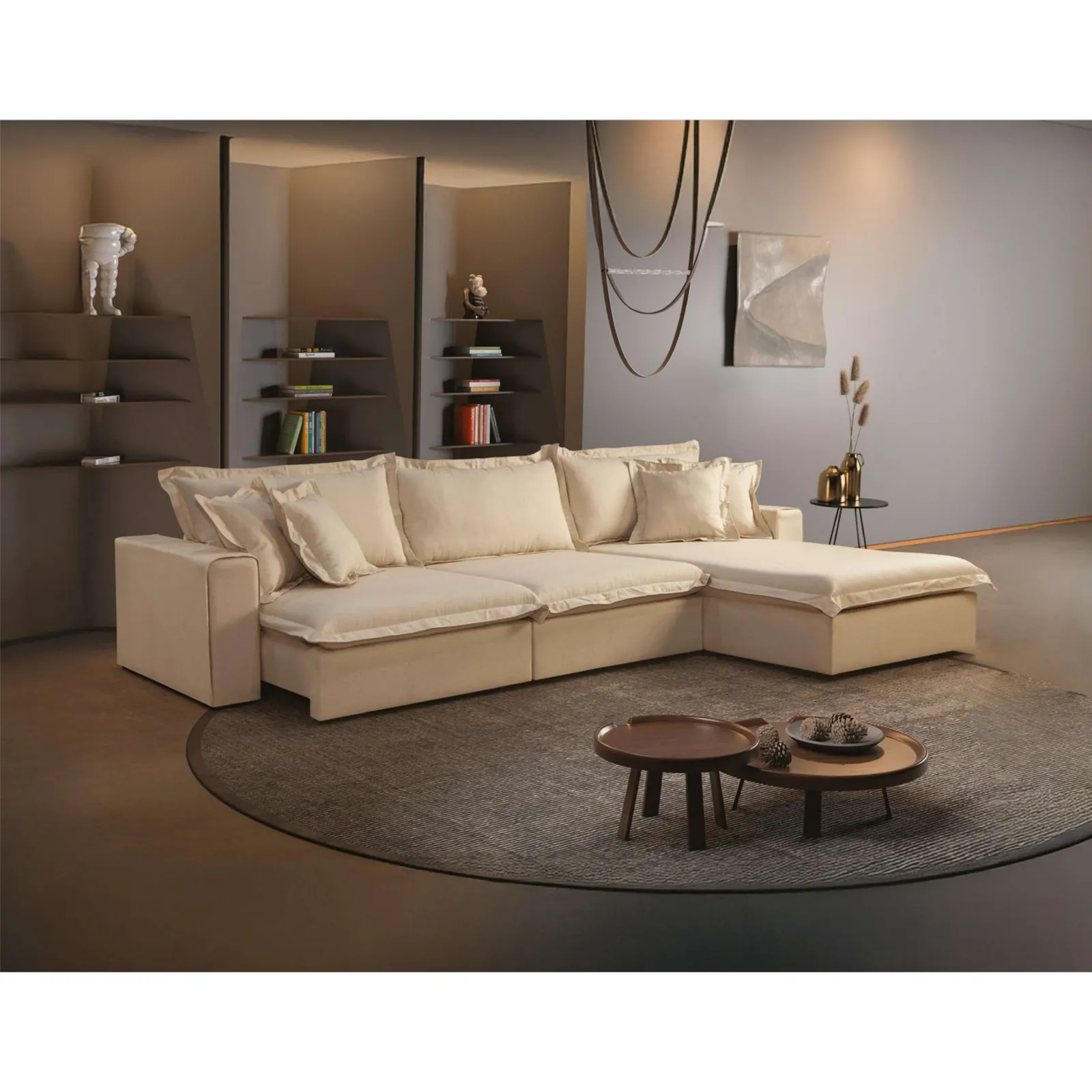 Sofá Retrátil e Reclinável com Chaise Pepê