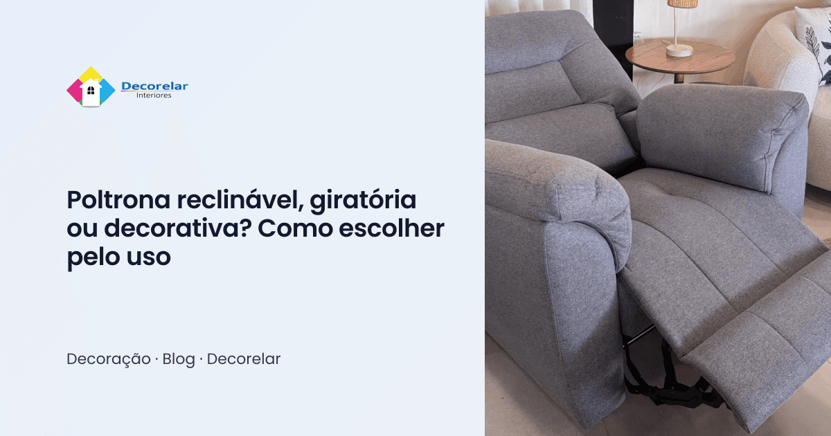 Foto de Poltrona Reclinável Maranta no showroom da Decorelar, com o título “Poltrona reclinável, giratória ou decorativa? Como escolher pelo uso”