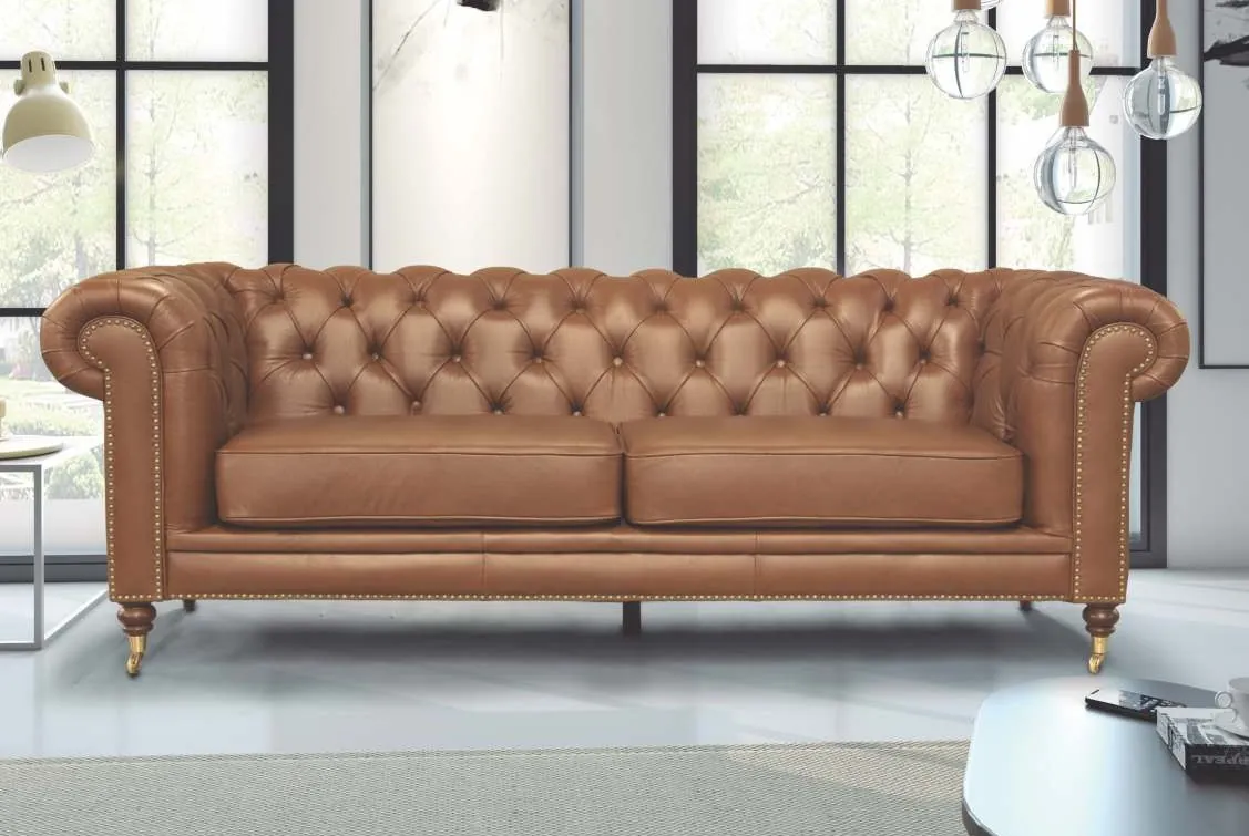 Sofá Chesterfield de Couro Dover