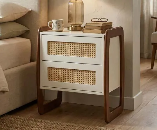Mesa de Cabeceira com Rattan Ilhéus