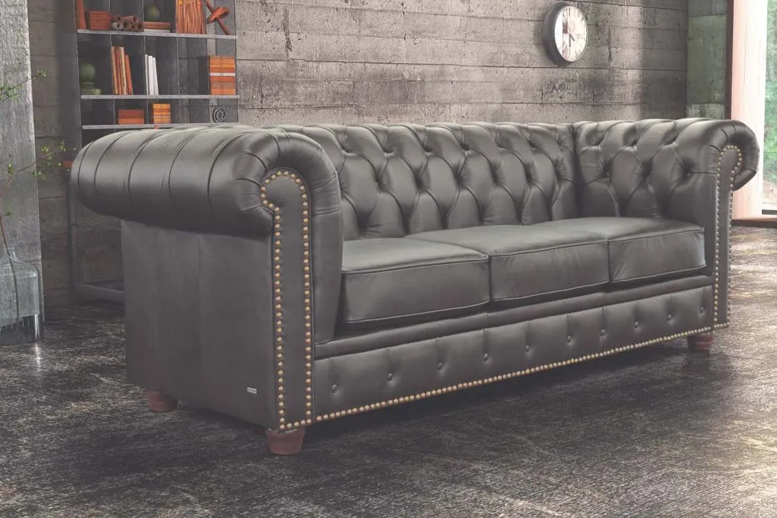 Sofá Chesterfield de Couro Windsor