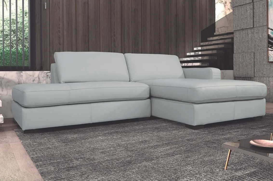 Sofá Modular com Chaise de Couro Havana